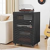 Amazon.com: Walnut 5-Tier AV Media Shelf Storage Cabinet with ...