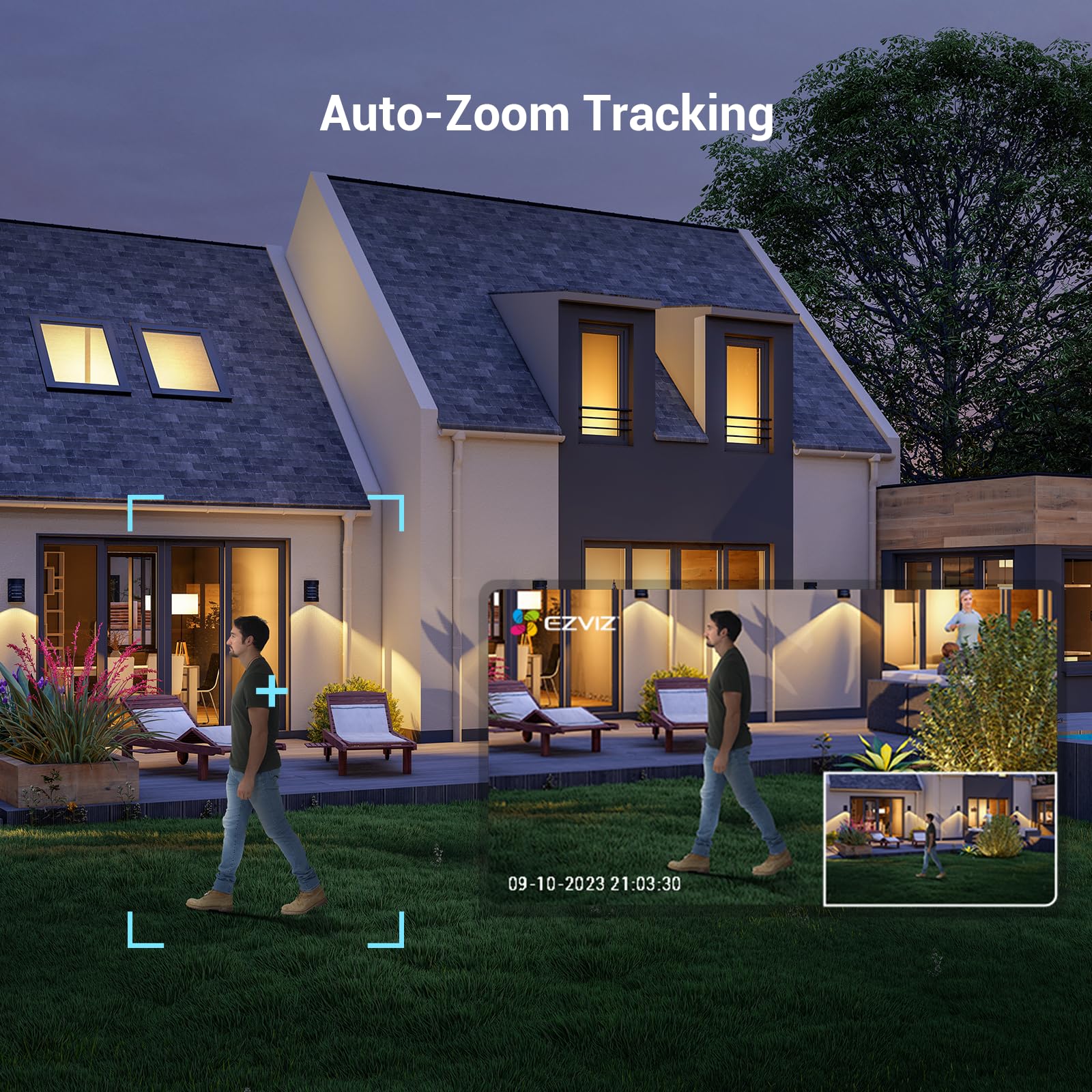 EZVIZ 4K Überwachungskamera Aussen WLAN, 360° PTZ Kamera Außen mit KI-Erkennung, Zwei-Wege-Audio, 2.4 & 5 GHz WLAN, 8MP Farbnachtsicht, Wetterfest, Fernsteuerung per App, C8c 4K (Version 2026) 8