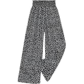 OYOANGLE Girl's Floral Print Smocked High Waisted Pants Lightweight Flowy Palazzo Trousers