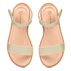 PANDANINJIA Gina Gold Girls Sandals Open Toe Summer