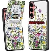 Bemal for Samsung Galaxy S25 Wallet Case with Card Holder, Fashion Printed, RFID Blocking, PU Leather Kickstand, Magnetic Closure, Shockproof Phone Cover for Women Men, Blooming Floral