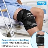 NEWGO Knee Ice Pack Wrap - Full Coverage, 3 Straps, Gel Cold/Hot Therapy view 3