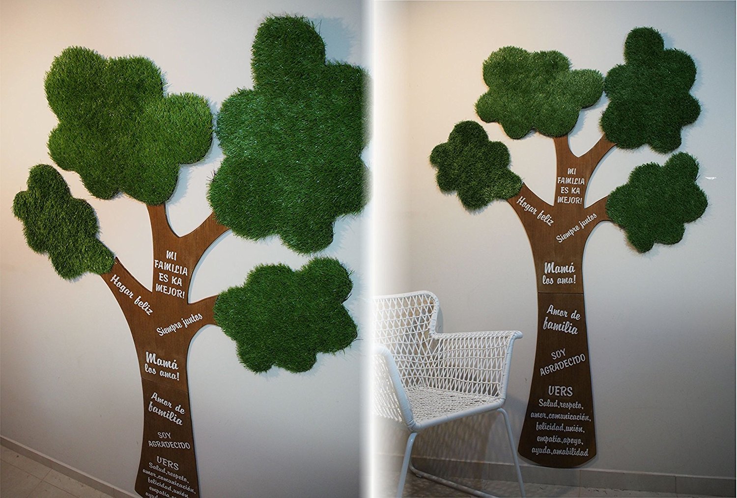 Large tree with 5 hanging photo picture frames Personalised by painting your messages on the