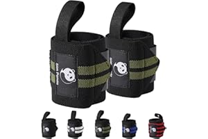 Slim Panda Wrist Wraps Weightlifting (18" &14" Premium Quality) for Powerlifting, Bodybuilding, Weight Lifting - Thumb Loops 