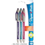 Paper Mate Flexgrip Elite Lot 3 Stylos Bille Rétractables Pointe Moyenne 1.4mm Couleurs Assorties