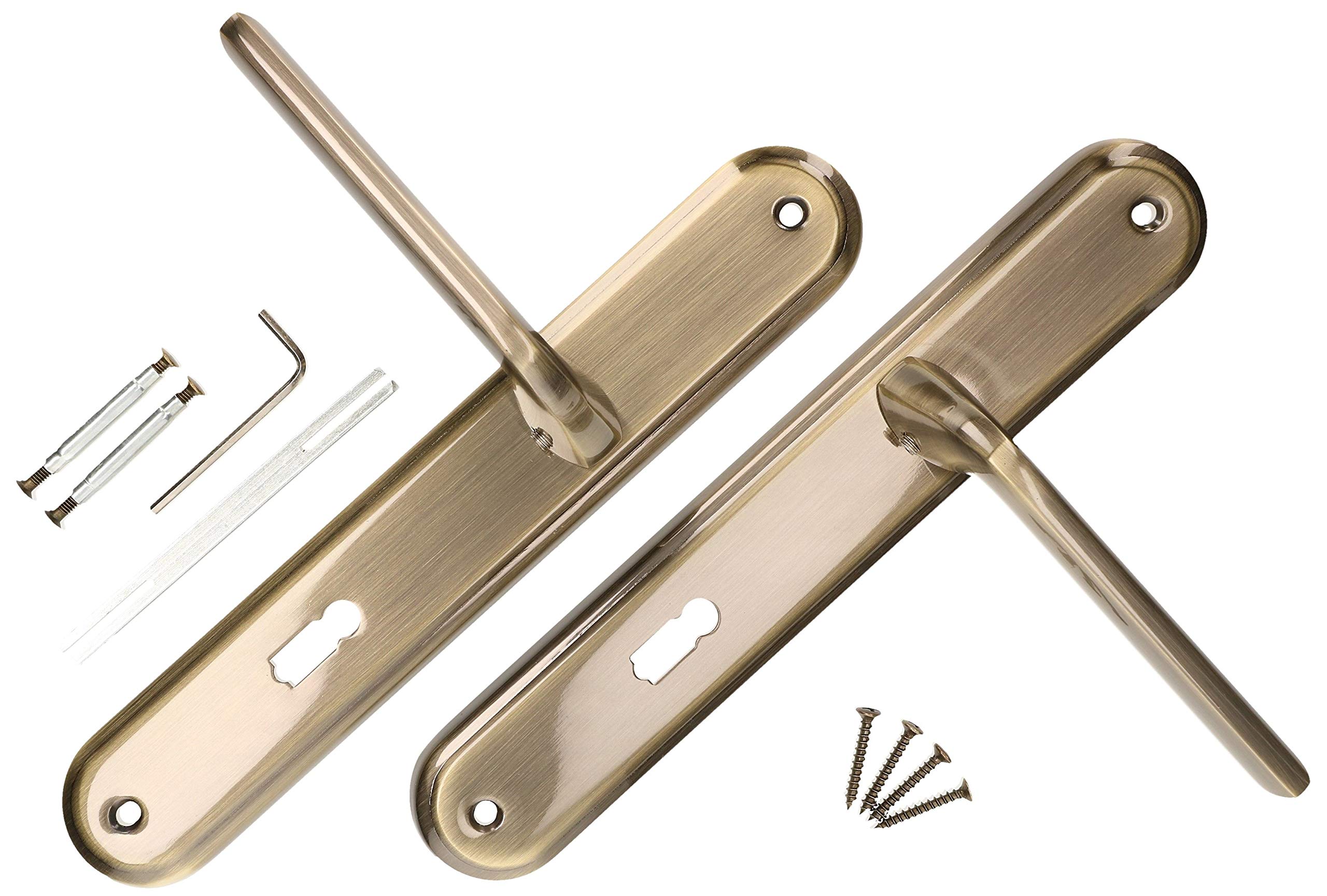 KOTARBAU® Door Handle Set 72 BB Long Plate Patina Universal Modern