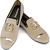 FQEQNQG Men's Fashion Formal Velvet Loafers and Wedding Dress Shoes for Men, Penny Slip-On Smoking Luxury Men Casual Shoes