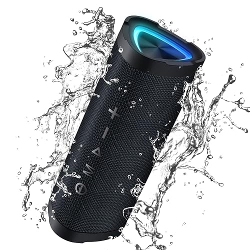 Bluetooth Speaker,Vanzon V40 Portable Bluetooth Speaker Wireless, IPX7 Waterproof Speaker with 24W HiFi Stereo Sound, All Day Playtime, LED Lights, TWS Pairing Speaker for Outdoor/Home/Party