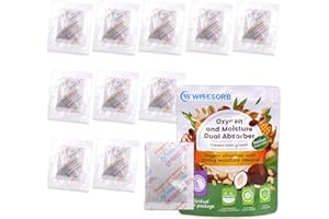 Wisesorb 100CC 2 in 1 Oxygen and Moisture Dual Absorber, Oxygen Absorber for Food Storage, Moisture Absorbers, Foods Grade fo