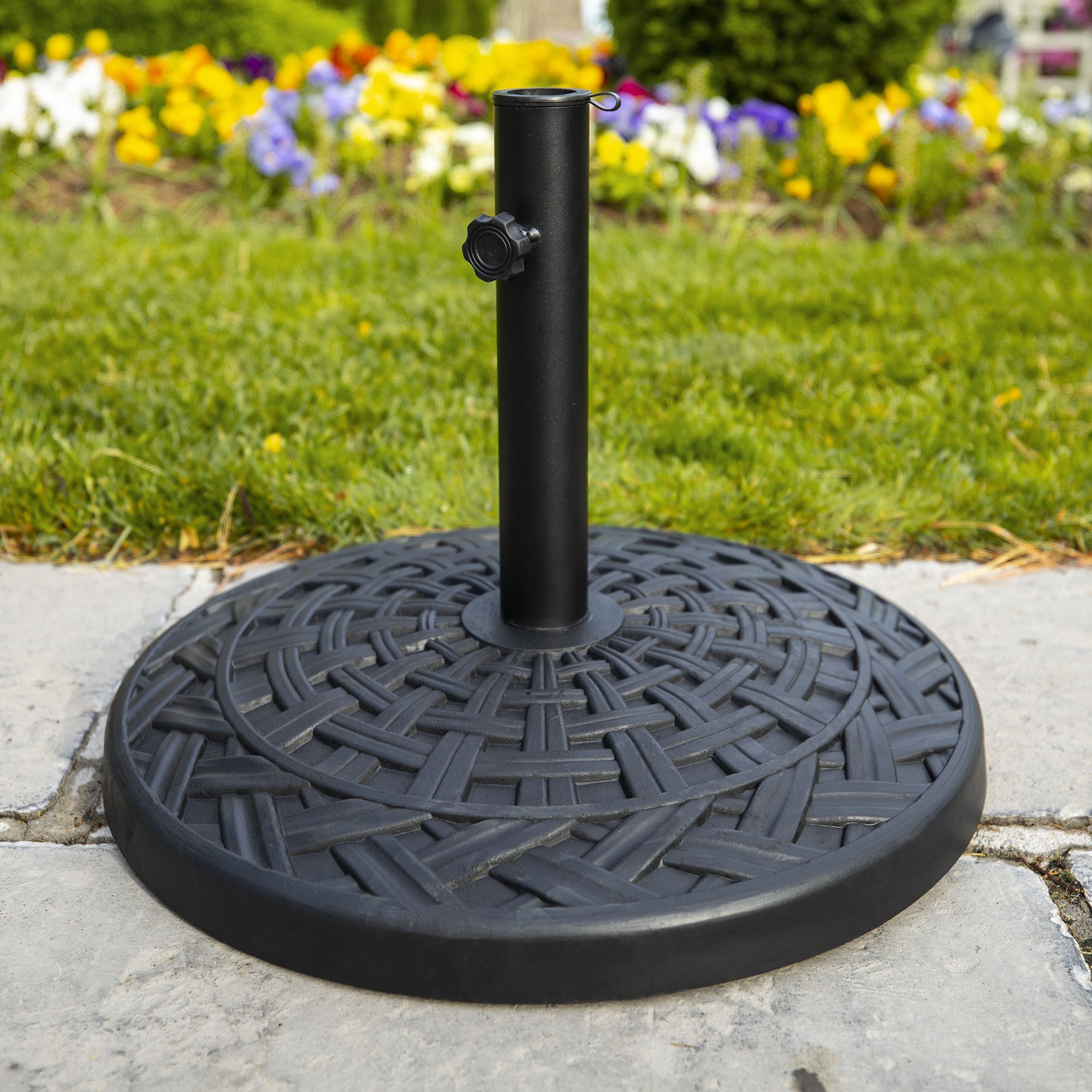 WE Furniture AZB30RXWBL Umbrella Base, Black