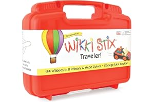 WikkiStix Traveler, Kids Travel Essential, 144 Wikki Stix, Red Carrying Case