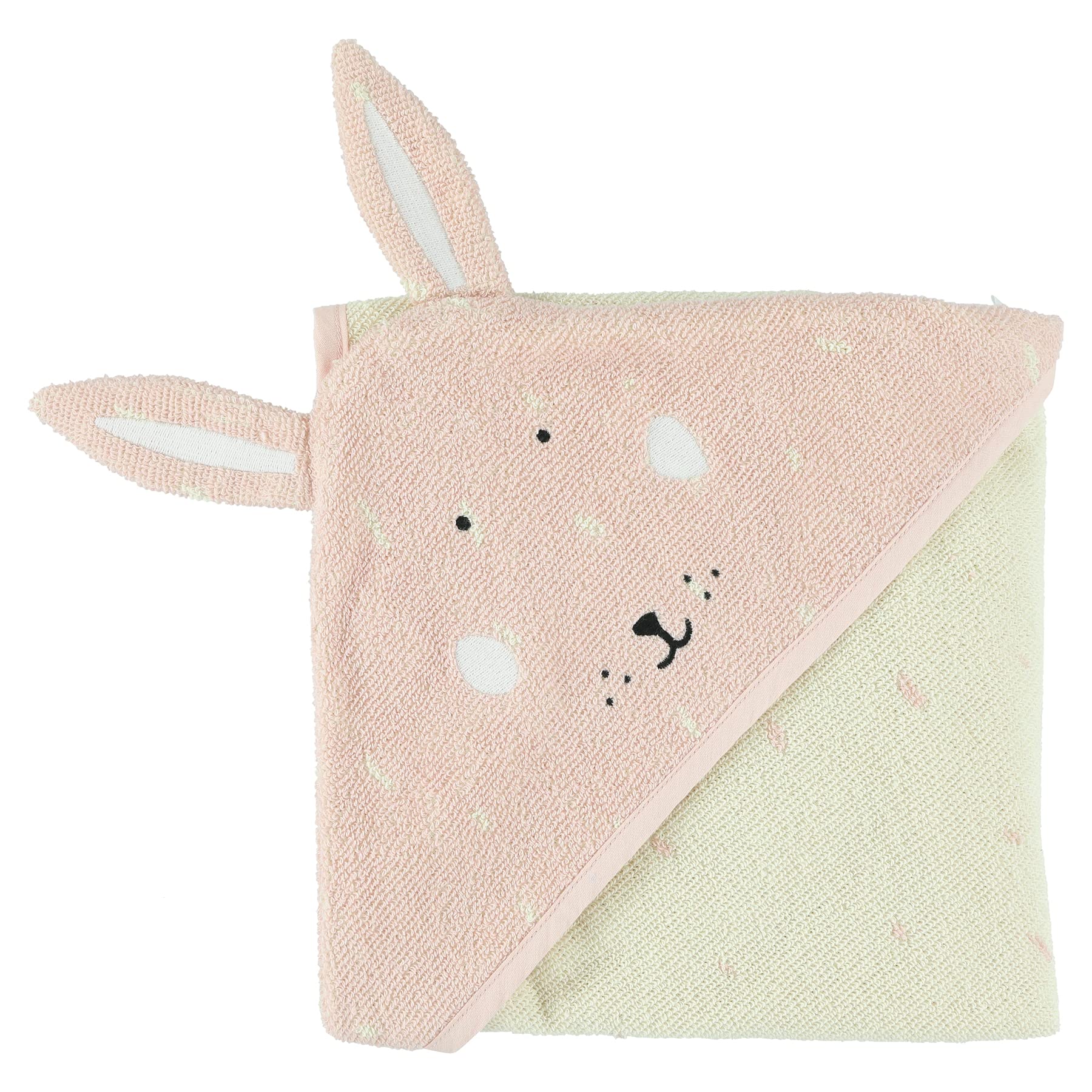 Trixie Hooded towel | 75x75cm - Mrs. Rabbit - Kids - Baby - Soft, Pink