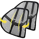 Lumbar Support (2 Pack) with Double-Layer Mesh, Mesh Back Support for Car Seat, Office Chair -Black