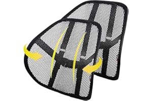 Lumbar Support (2 Pack) with Double-Layer Mesh, Mesh Back Support for Car Seat, Office Chair -Black