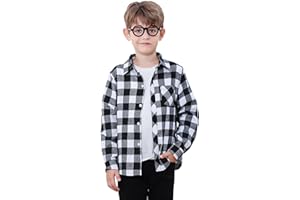 SANGTREE Mens & Boys Plaid Shirt Long Sleeve Button Down Flannel Shirts, US 3 Months - Adult 9XL