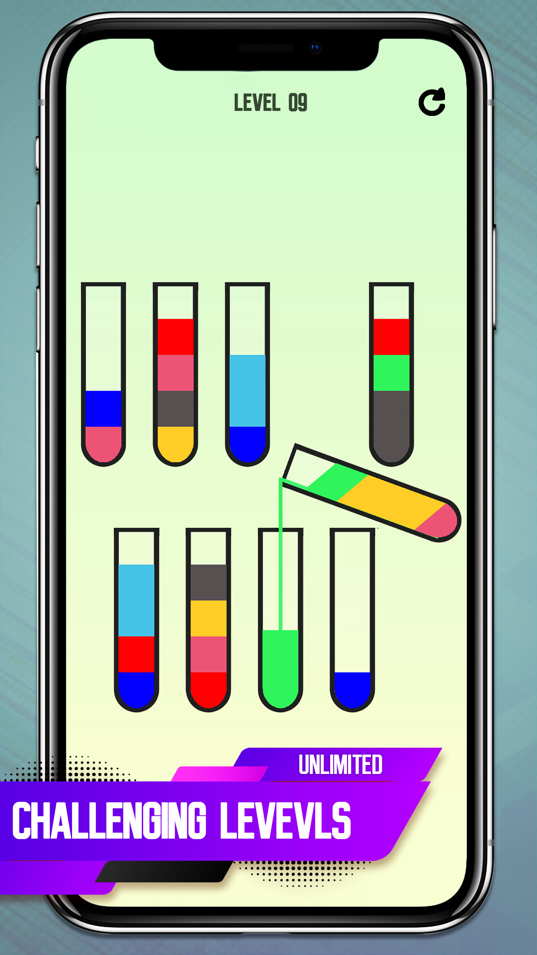 Water Bottle Filling Colors Sort Puzzle Glass Bottle Flip Sort Color