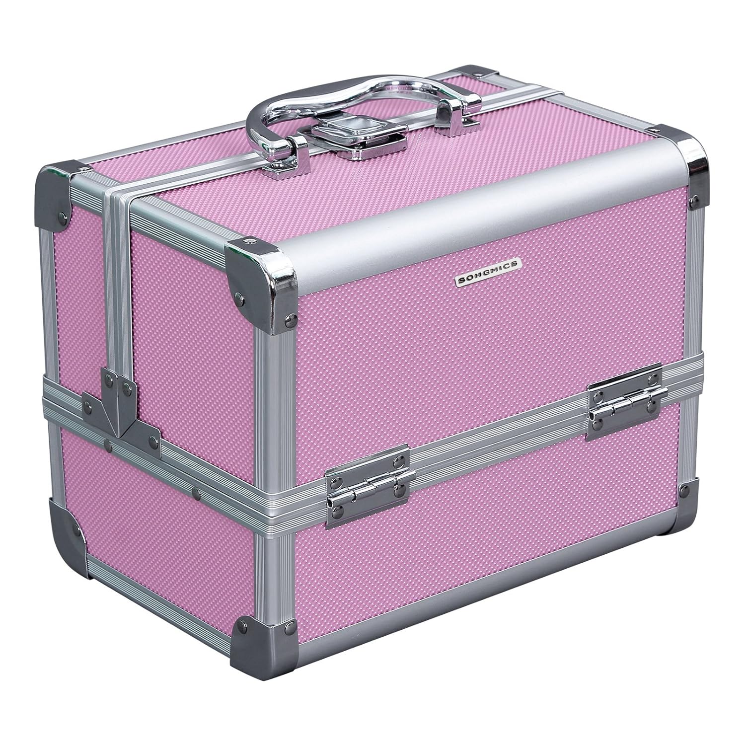 Songmics Maletín para Maquillaje Niveles Estuche de Cosméticos con Espejo Marco de