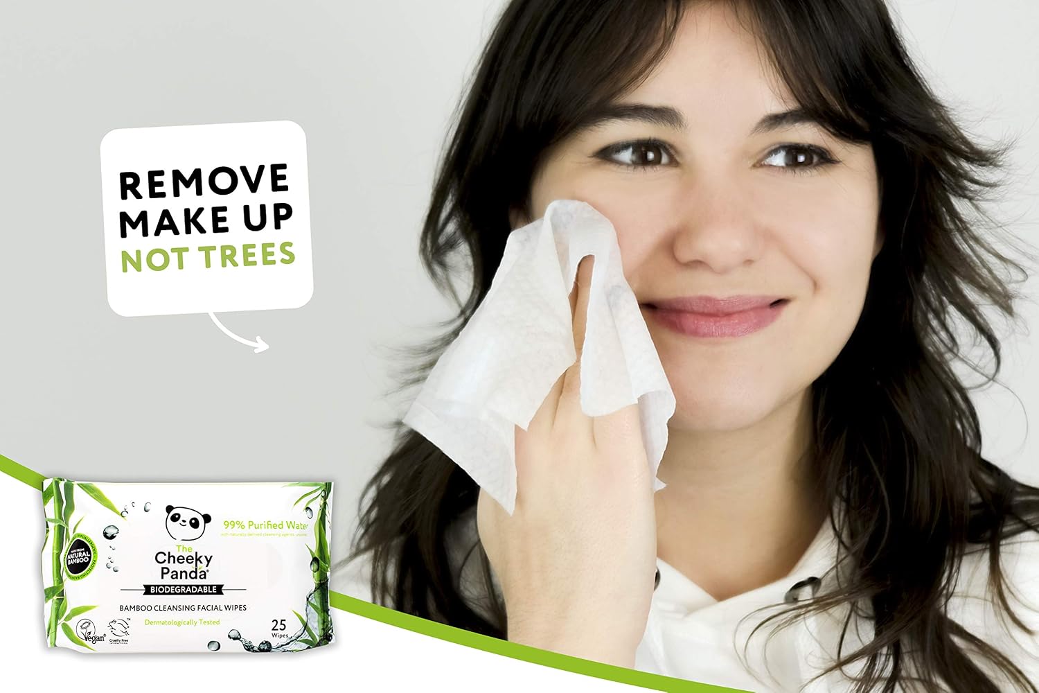 The Cheeky Panda - Facial Wipes, Coconut Scented, White, 25 count (Pack of 24) - Image 5