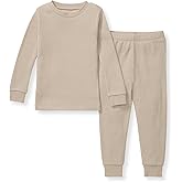 Burt's Bees Baby Honeysoft™ Waffle Thermal Pajamas – Organic Cotton & Lyocell Blend, Breathable, Buttery Soft, Snug Fit, Sizes 12M-12Y