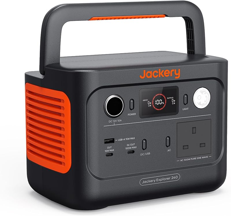Jackery Explorer 240 v2 Portable Power Station 256Wh LiFePO4 300W AC 100W USB-C
