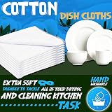 Towelogy White Cotton Dish Cloths Pack 10 Extra Large 38x45cm Heavy Duty view 4