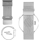 Huawei Watch Band,PUGO TOP 18mm Magnetic Milanese Loop Stainless Steel Magnet Closure Lock Bracelet Strap Band Watch Band For Huawei Watch 2015 (Silver)