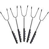 AmazonBasics Adjustable Campfire Roasting Sticks - Pack of 5, 11.5 - 45 Inch, Black