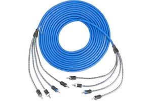 NVX® XIV45 16.4 ft (5 Meter) Oxygen Free Copper 4-Channel Twisted Pair V-Series Car Audio RCA Audio Interconnect Cable with S