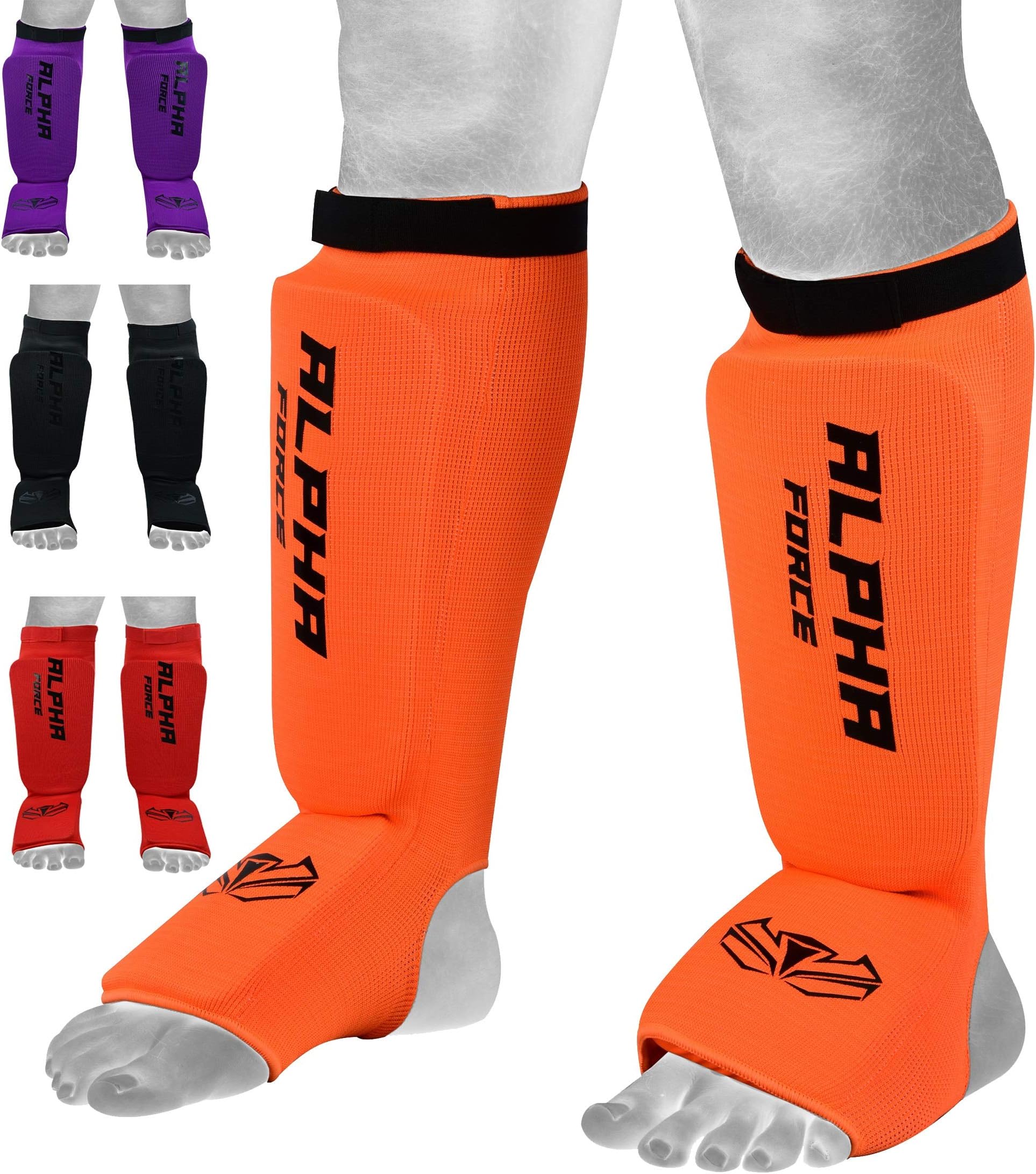 ALPHA FORCE X Protective Kickboxing, MMA, Muay Thai Shin & Instep Guards Leg Pad Training Protective Gear Washable