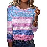 TCOT Women Long Sleeve Crew Neck Tee Tops Trendy Casual Dressy Blouses Spring Clothes Pullover Shirts