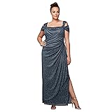 Alex Evenings womens Plus Size Long Cold Shoulder