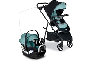 Britax Willow Brook S+ Baby Travel System, Infant Car Seat and Stroller Combo with Alpine Base, ClickTight Technology, SafeWash Insert and Cover, Jade Onyx