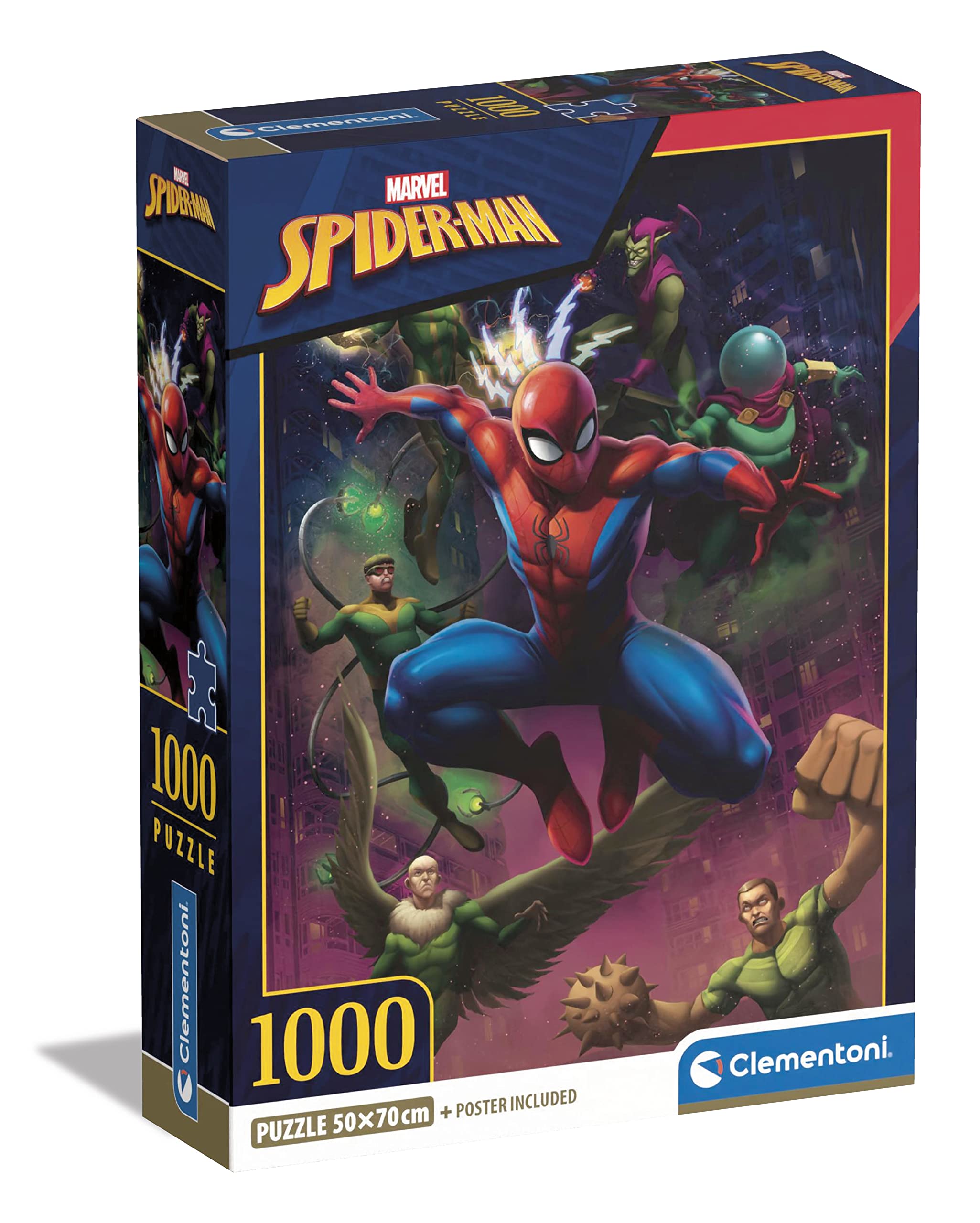 Clementoni - 39768 - Puzzle Marvel Spiderman - Jigsaw Puzzle 1000 Pieces, Jigsaw Puzzle For Adults - Made In Italy