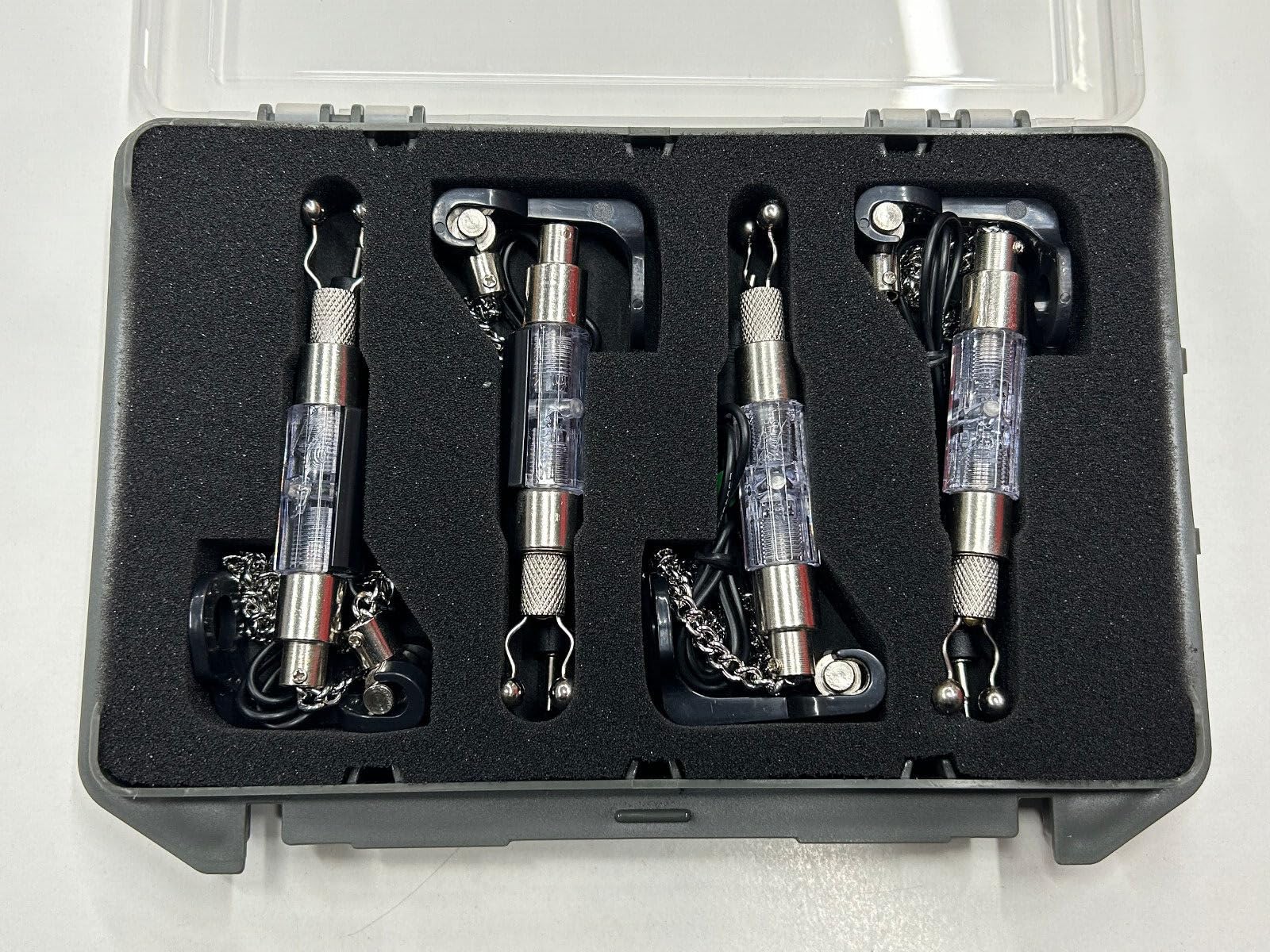 TMC 4 x illuminated Bite Indicators/hangers in case. Red, Yellow, Green & Blue