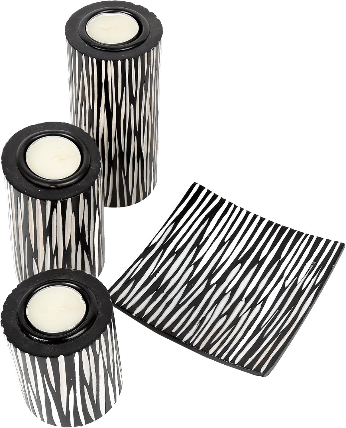 simple nest canvas shoe pockets on Truu Design Zebra Print Wooden Pillar Candle Plate Holder 5 25 X 5 25 Inches Black Bowl Candleholders Home Decor Ilsr Org