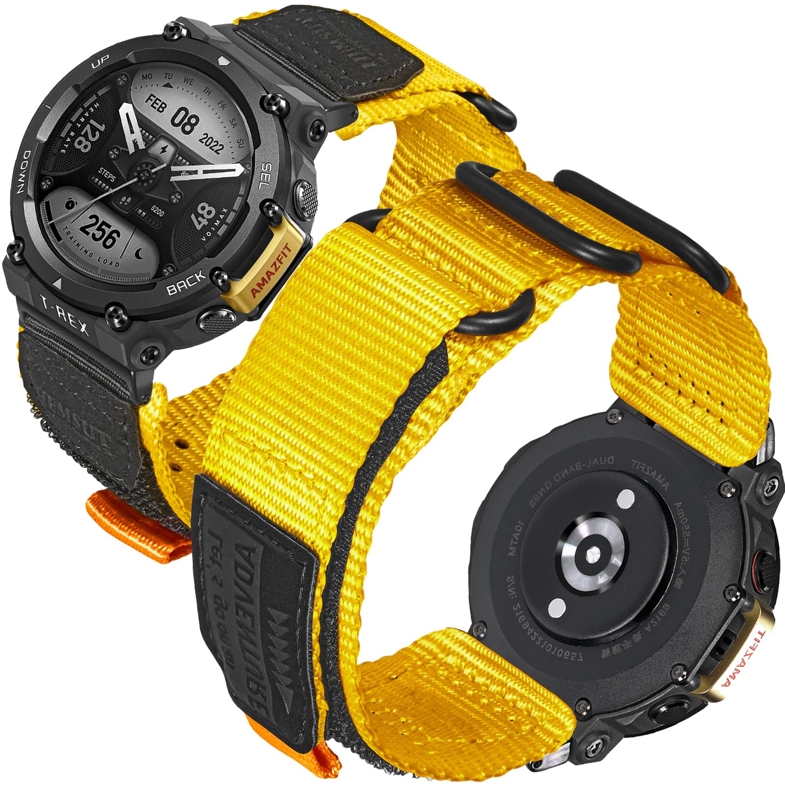 torbollo Watch Bands Compatible with Huami Amazfit T-Rex/T-Rex 2/T-Rex Pro/T-Rex Ultra, Rugged Nylon Sports Strap With Woven Loop Design