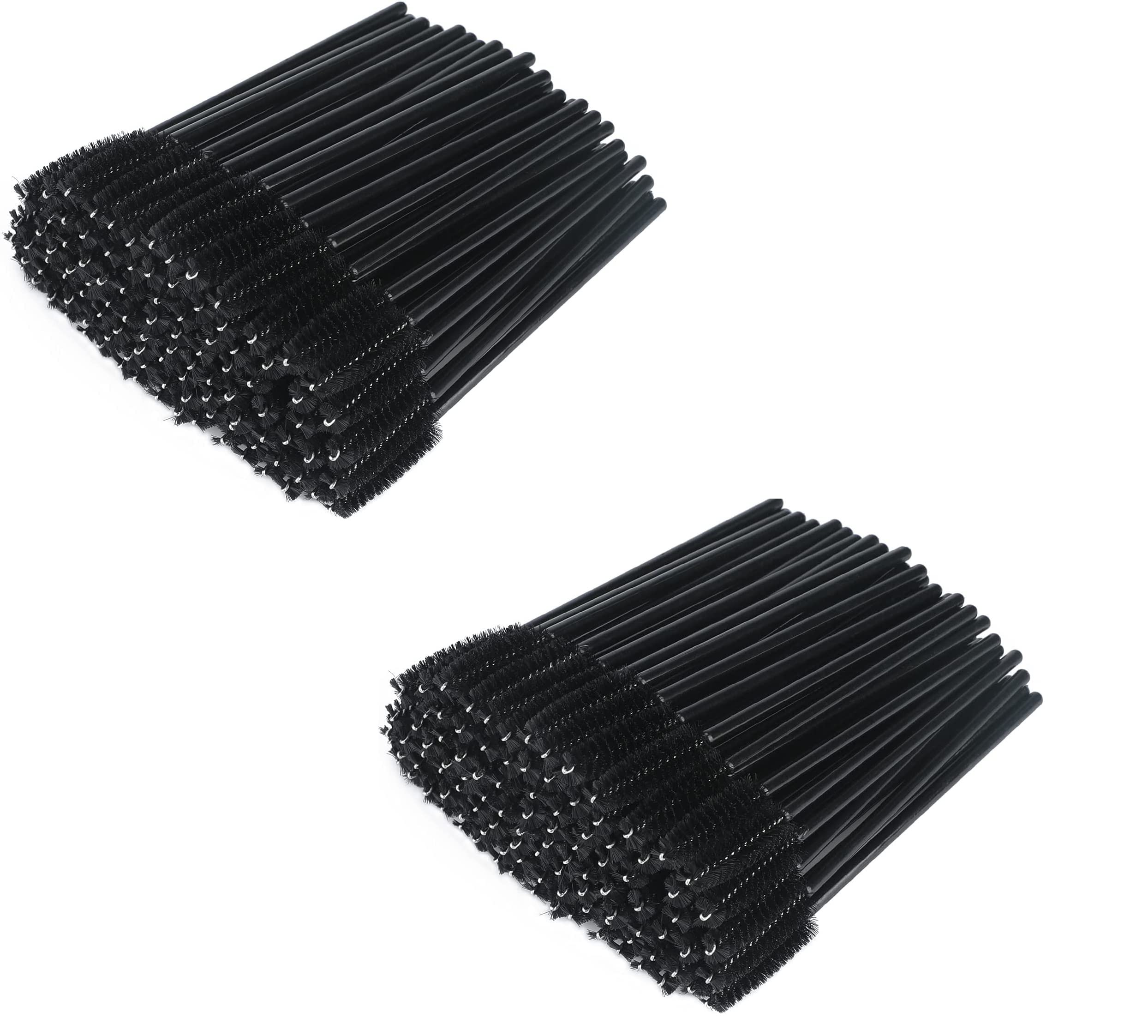 Mascara Wands Bulk Disposable Eyelash Eye Brow Brushes Applicator Spoolie Applicator Lash Extensions Makeup Black Silver Pink Red Tool Set (BLACK, 200) — image 1