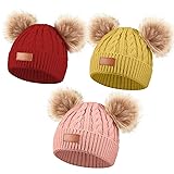 Geyoga Kids Toddler Winter Pompom Hat Baby Knitted