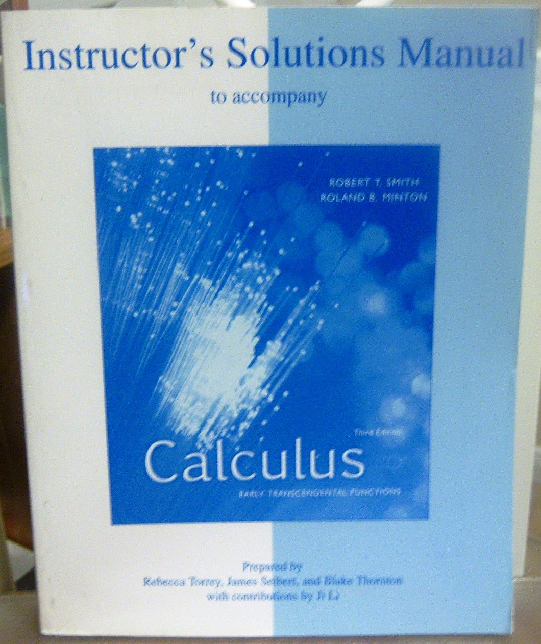 Instructors Solutions Manual to Accompan Paperback – 2007