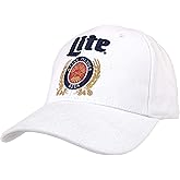 Tee Luv Miller Lite Hat - Miller Light Beer Brand Baseball Cap (White)