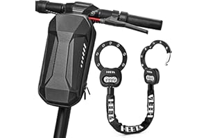 HEETA Electric Scooter Lock Anti Theft with Scooter Bag, 4 Digit Combination Bike Chain Lock, Heavy Duty Security Bicycle Lock Cable Accessories for E Scooter, E Bike, Motorcycle, Door, Gate & Fence