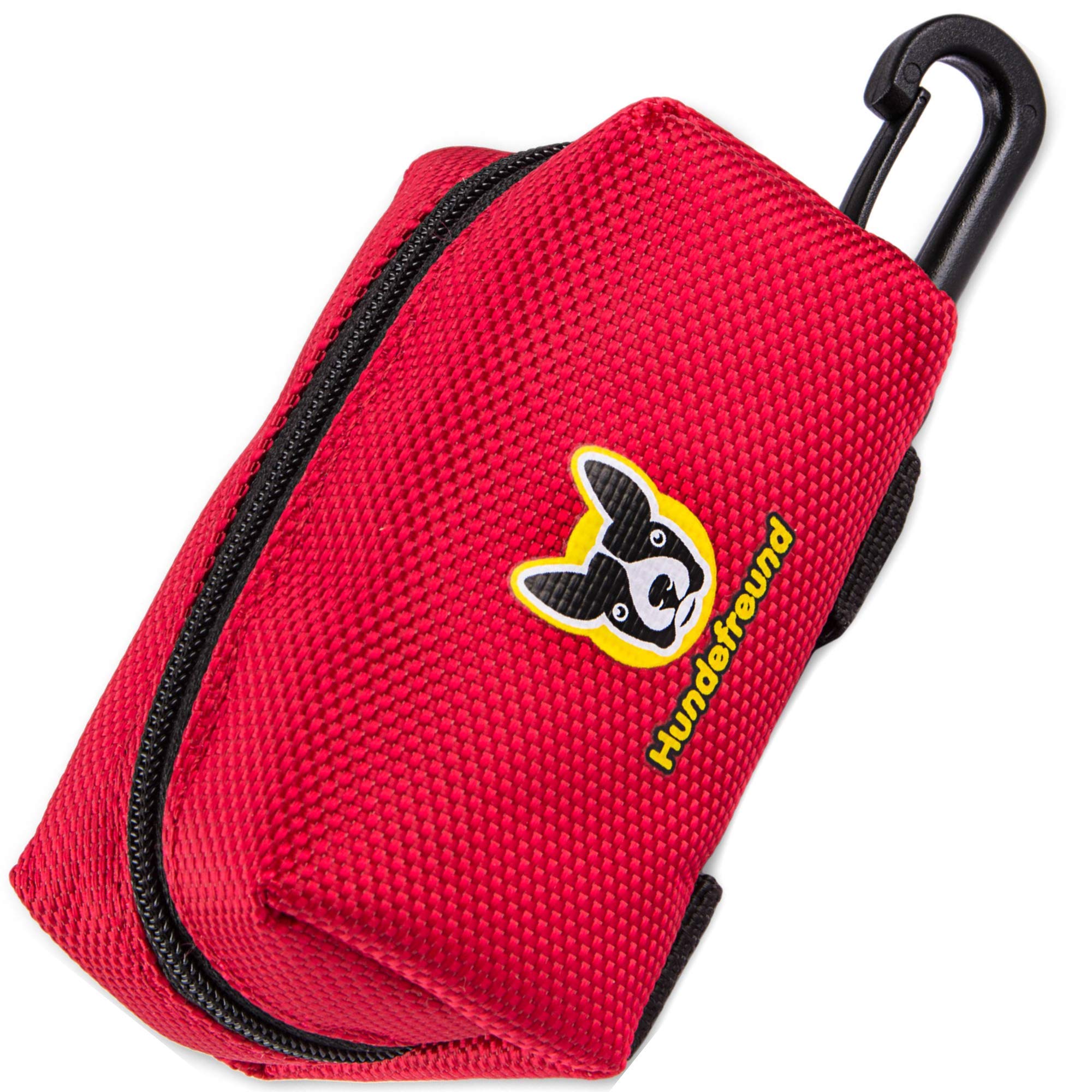 Hundefreund Dog Waste Bag Dispenser with 2 Ways to Attach | Red Dog Waste Bag Dispenser