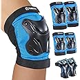 Tanden Skating Protective Gear Youth Knee and Elbow Pads Wrist Guards for Roller Skating Skateboarding, Skate Pads Youth Knee Pads Blue