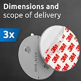 ECENCE Magnetic Smoke Detector Mount Adhesive Pads 3pcs Ø 70mm No Drill Fast view 4