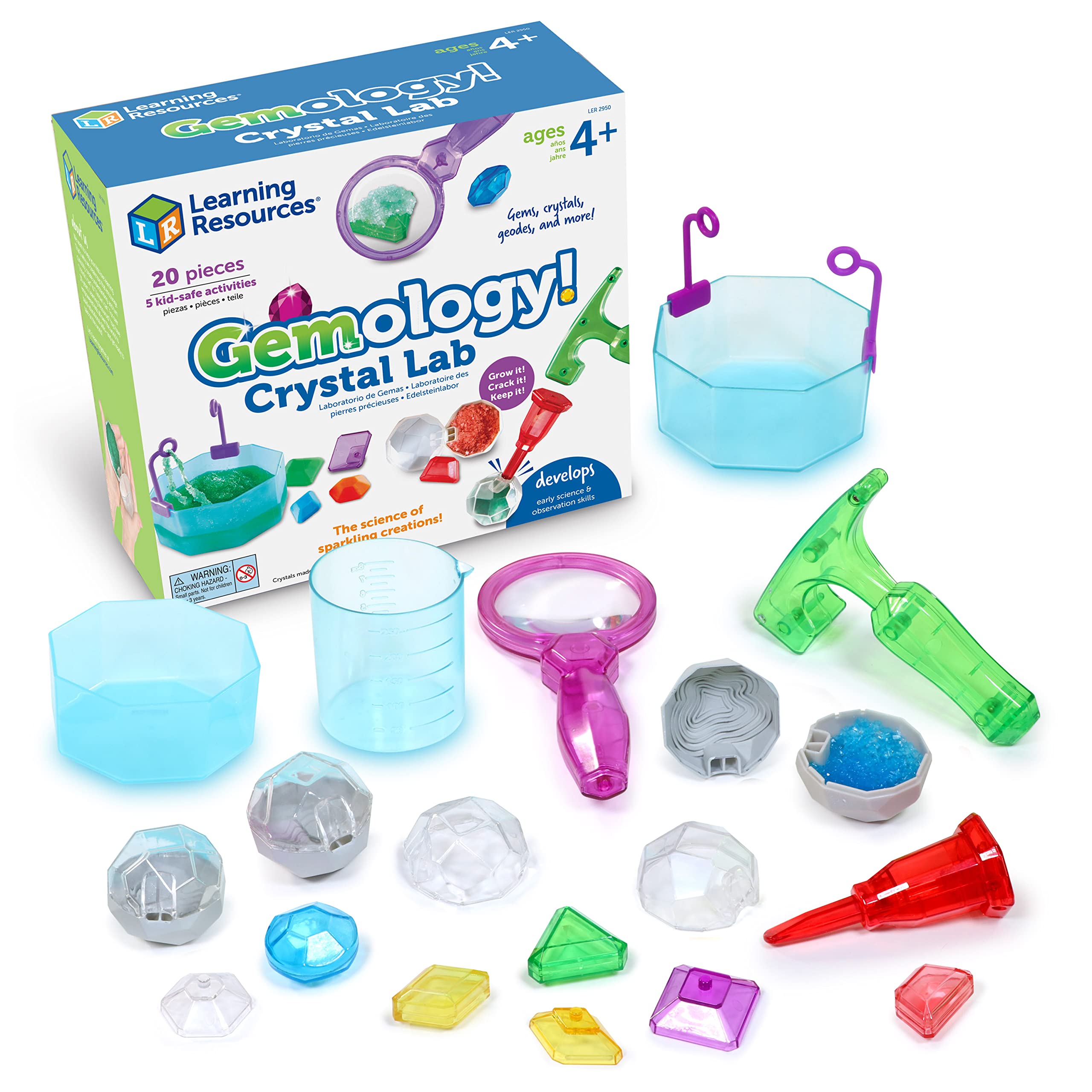 Learning Resources Gemology Crystal Lab, STEM Science Kit for Kids, Ages 4+