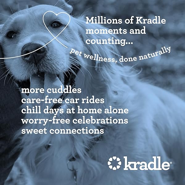 KRADLE BLISS BARS FOR DOGS – PEANUT BUTTER FLAVORED CALMING – GABA L-THEANINE – ON THE GO PACKAGING – SUPPORTS A CALM DEMEANOR – 12 BARS