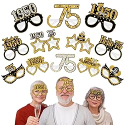 Turypaty 24Pcs 1950 75th Birthday Paper Glasses
