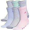 adidas Youth Athletic Cushioned 6-Pack Crew, Kid's Crew Socks for Sports, Durable & Breathable