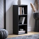 Vida Designs Oxford 3 Tier Cube Bookcase Black Wood Shelves 80cmH 32cmW 24cmD view 6