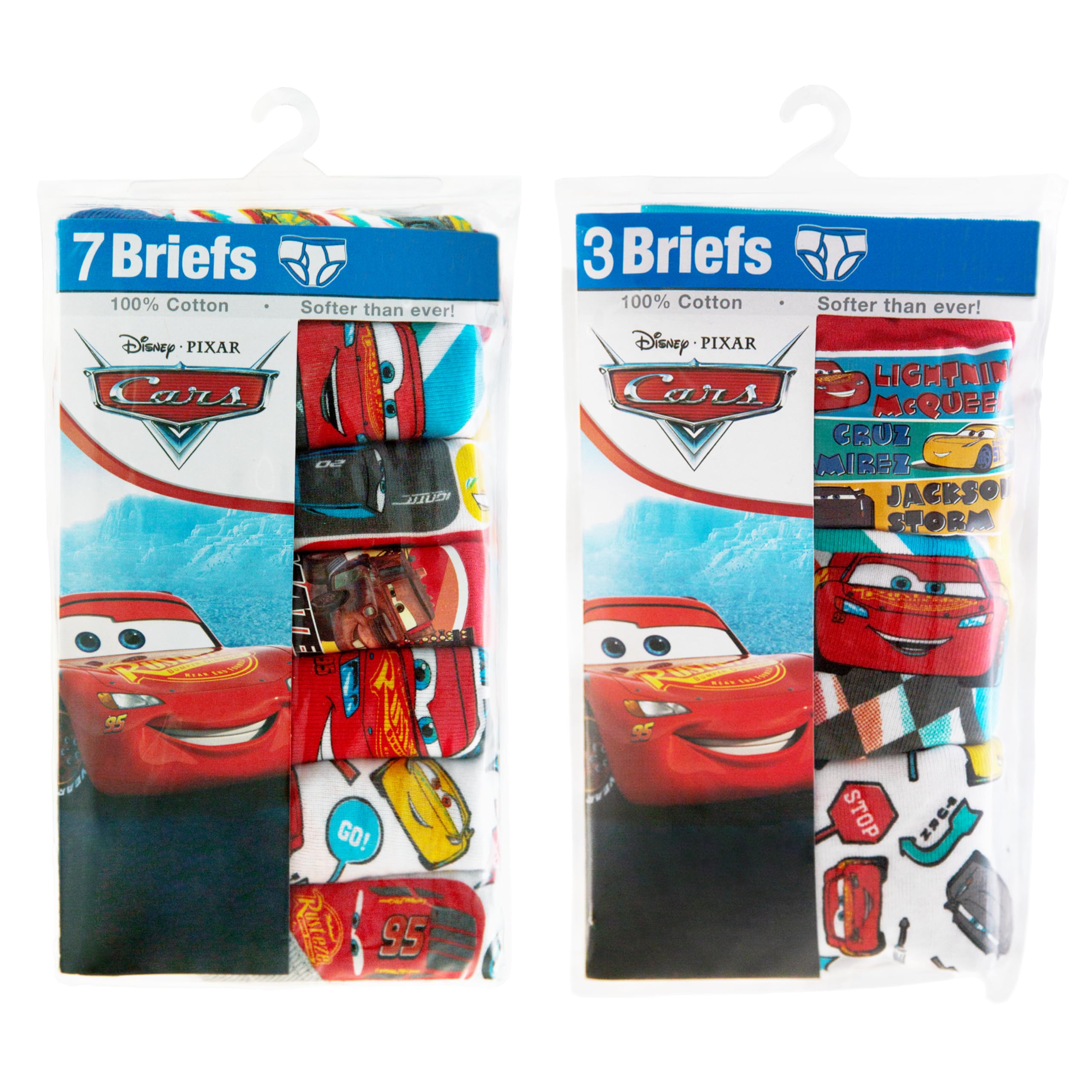 Disney boys Pixar Cars 100% Cotton Underwear With Lightning Mcqueen, Mater, Cruz & More Sizes 18m, 2/3t, 4t, 4, 6 and 8
